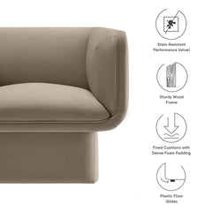 Tate Taupe Performance Velvet Accent Chair - Ornate Home