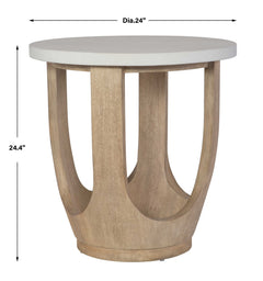 Tatli Woodtone Stone Top Side Table - Ornate Home