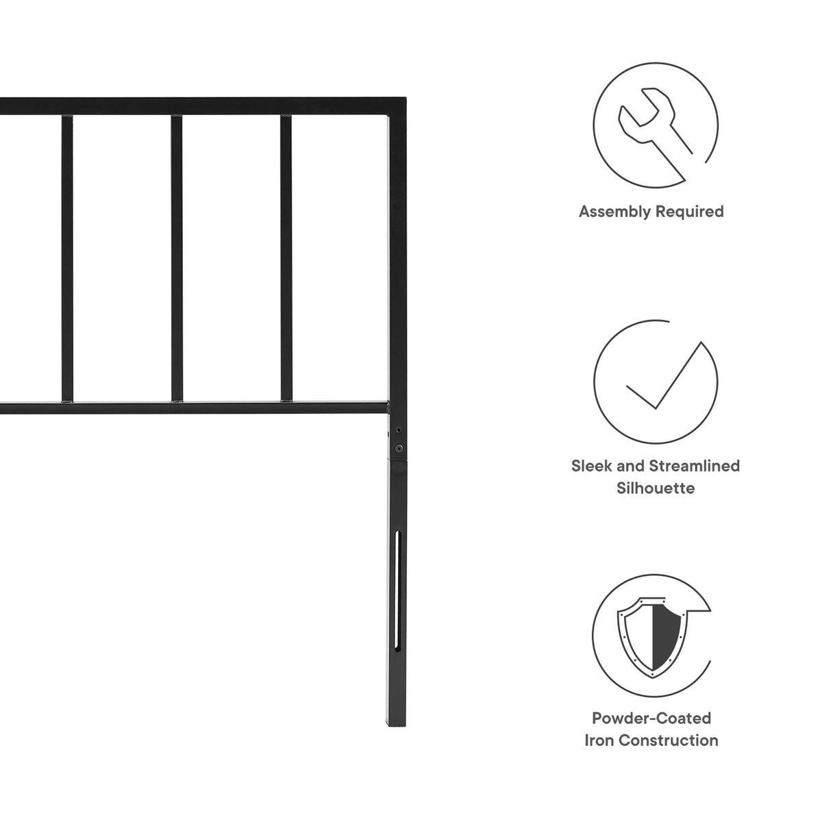 Tatum Black Metal King Headboard - Ornate Home