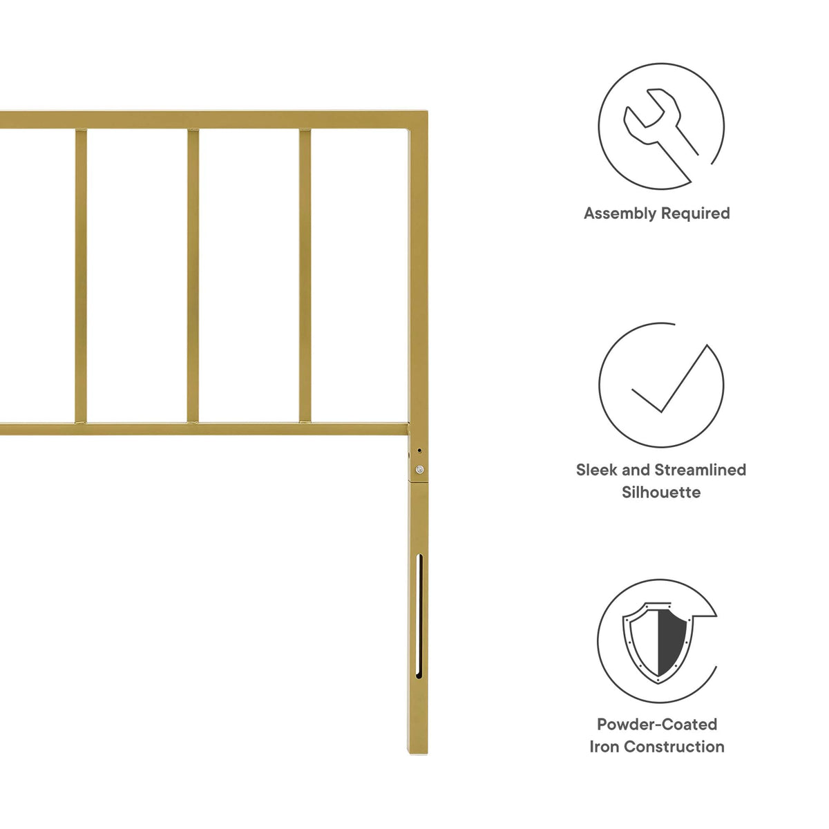 Tatum Gold Metal King Headboard - Ornate Home