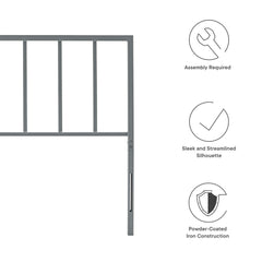 Tatum Gray Metal Full Headboard - Ornate Home