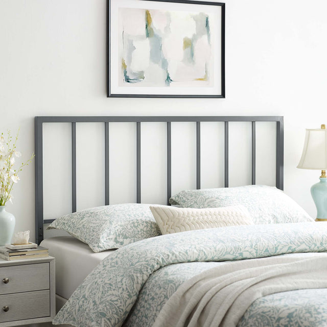 Tatum Gray Metal King Headboard - Ornate Home