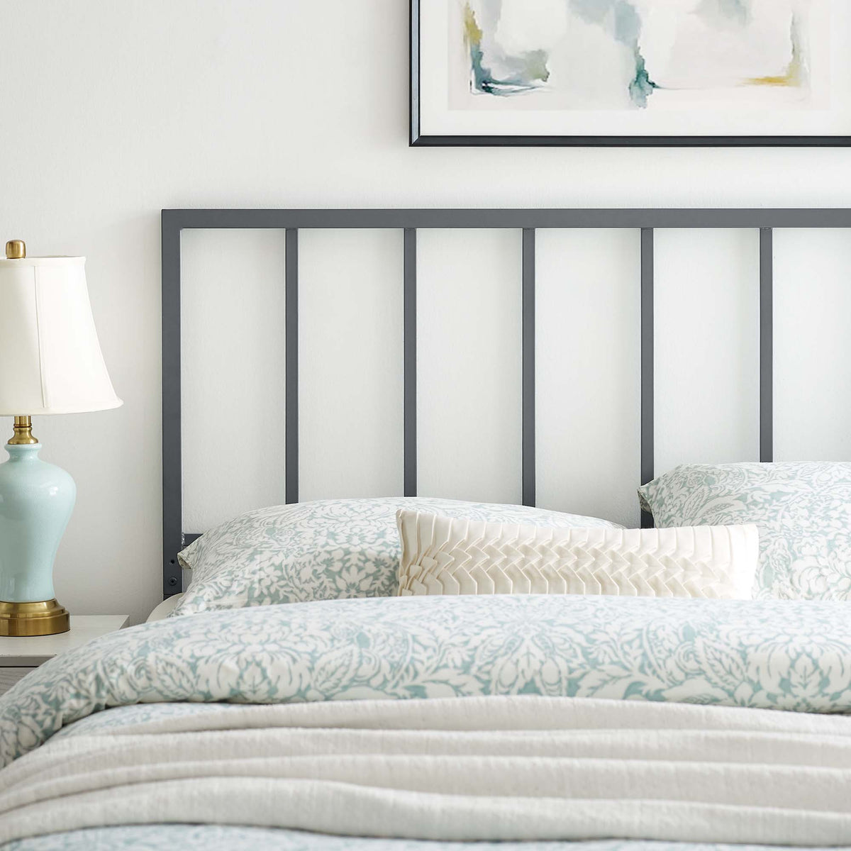 Tatum Gray Metal King Headboard - Ornate Home