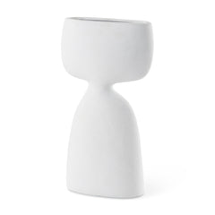 Tatum White Sculptural Ceramic Vase - Ornate Home