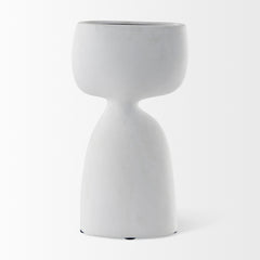 Tatum White Sculptural Ceramic Vase - Ornate Home