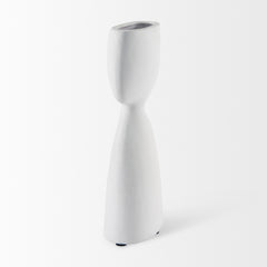 Tatum White Sculptural Ceramic Vase - Ornate Home