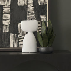 Tatum White Sculptural Ceramic Vase - Ornate Home