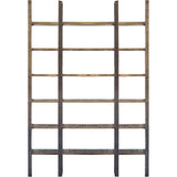 Taunton Brown/Black Wood and Iron Six Shelving Unit - Ornate Home