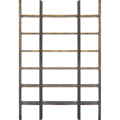 Taunton Brown/Black Wood and Iron Six Shelving Unit