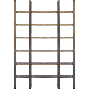 Taunton Brown/Black Wood and Iron Six Shelving Unit - Ornate Home