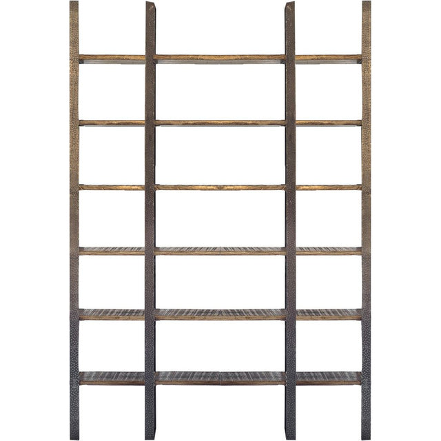 Taunton Brown/Black Wood and Iron Six Shelving Unit - Ornate Home