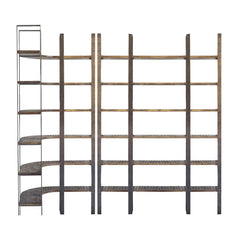 Taunton Brown/Black Wood and Iron Six Shelving Unit