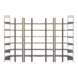 Taunton Brown/Black Wood and Iron Six Shelving Unit - Ornate Home