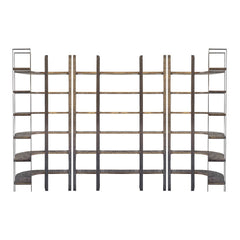 Taunton Brown/Black Wood and Iron Six Shelving Unit