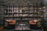Taunton Brown/Black Wood and Iron Six Shelving Unit - Ornate Home