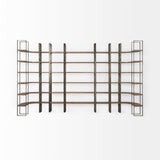 Taunton Medium Brown/Antique Nickel Wood 6 Tier Shelving Unit - Ornate Home