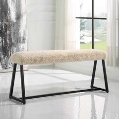 Taupo Brown Sheepskin Bench - Ornate Home
