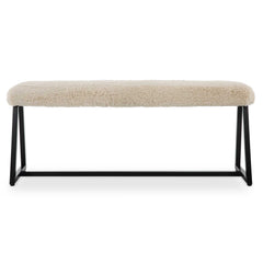 Taupo Brown Sheepskin Bench - Ornate Home
