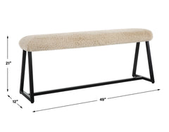 Taupo Brown Sheepskin Bench - Ornate Home