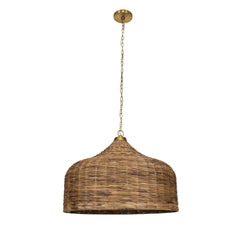 Tauranga Brass Seagrass 5 Light Pendant - Ornate Home