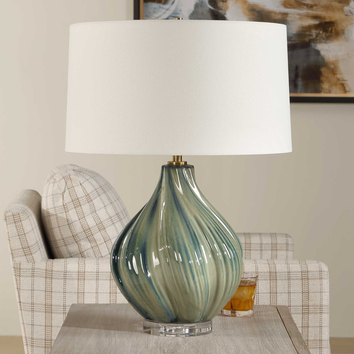 Tausha Green Table Lamp - Ornate Home