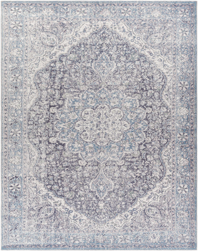 Tavas Blue Persian Style Washable Rug - Clearance - Ornate Home