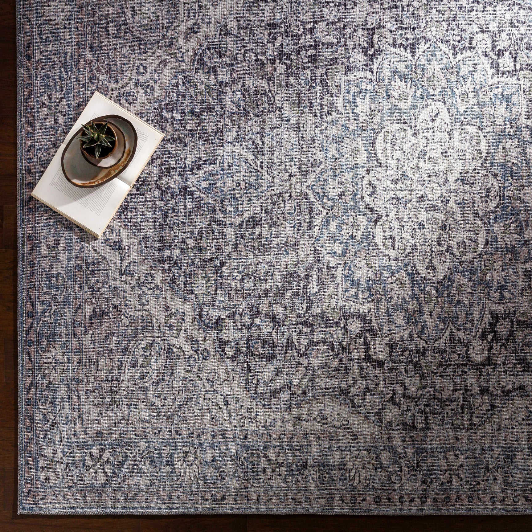 Tavas Blue Persian Style Washable Rug - Clearance - Ornate Home