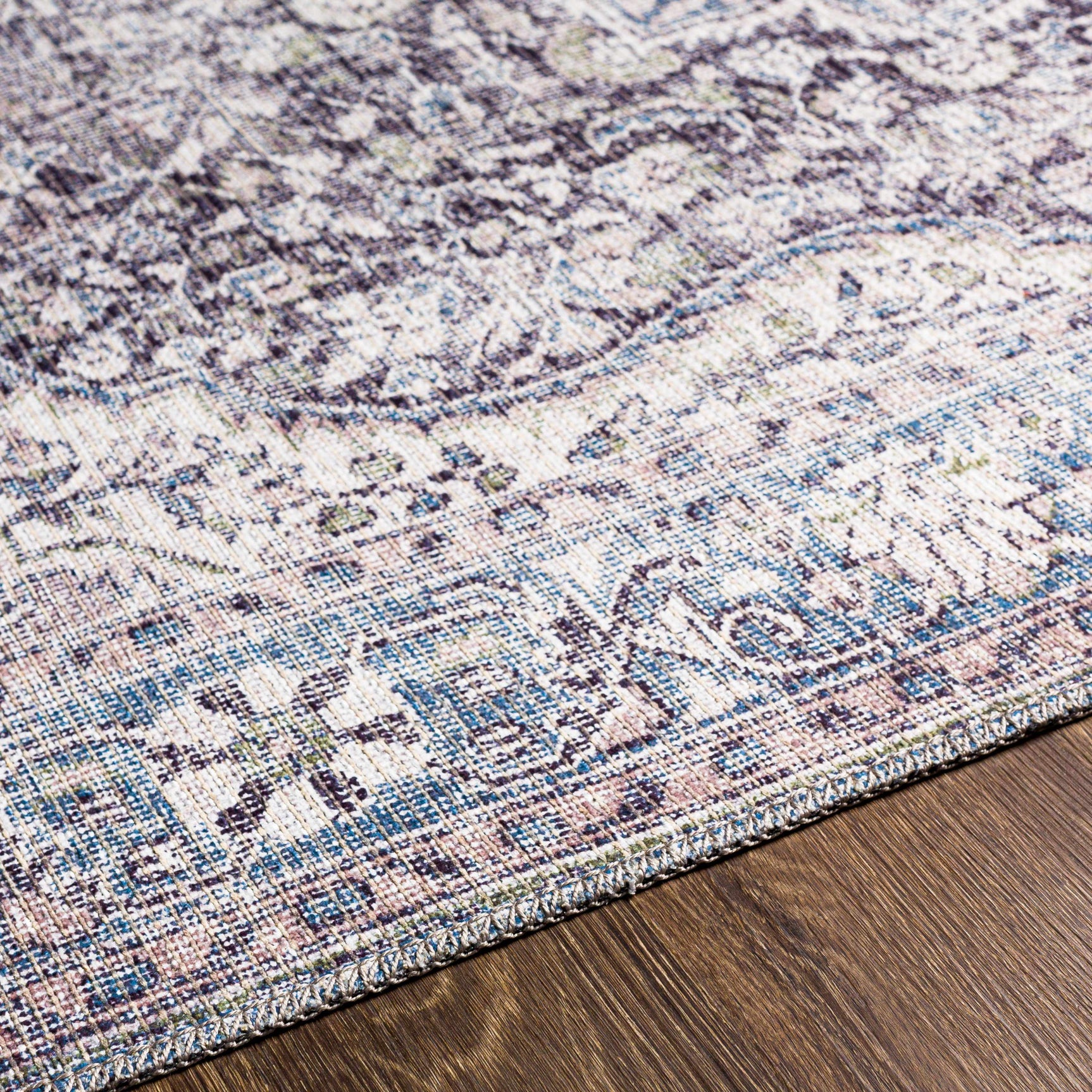 Tavas Blue Persian Style Washable Rug - Clearance - Ornate Home