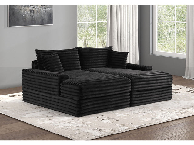 Tavedestrand Black Double Chaise Sofa - Ornate Home