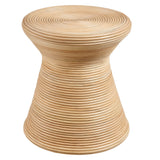Tavi Hourglass Natural Rattan Round Side Table - Ornate Home