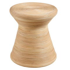 Tavi Hourglass Natural Rattan Round Side Table - Ornate Home