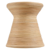 Tavi Hourglass Natural Rattan Round Side Table - Ornate Home