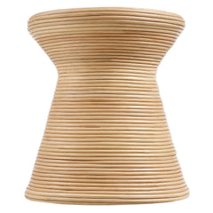 Tavi Hourglass Natural Rattan Round Side Table - Ornate Home