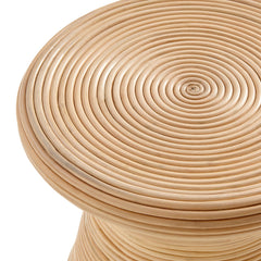 Tavi Hourglass Natural Rattan Round Side Table - Ornate Home
