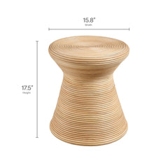 Tavi Hourglass Natural Rattan Round Side Table - Ornate Home