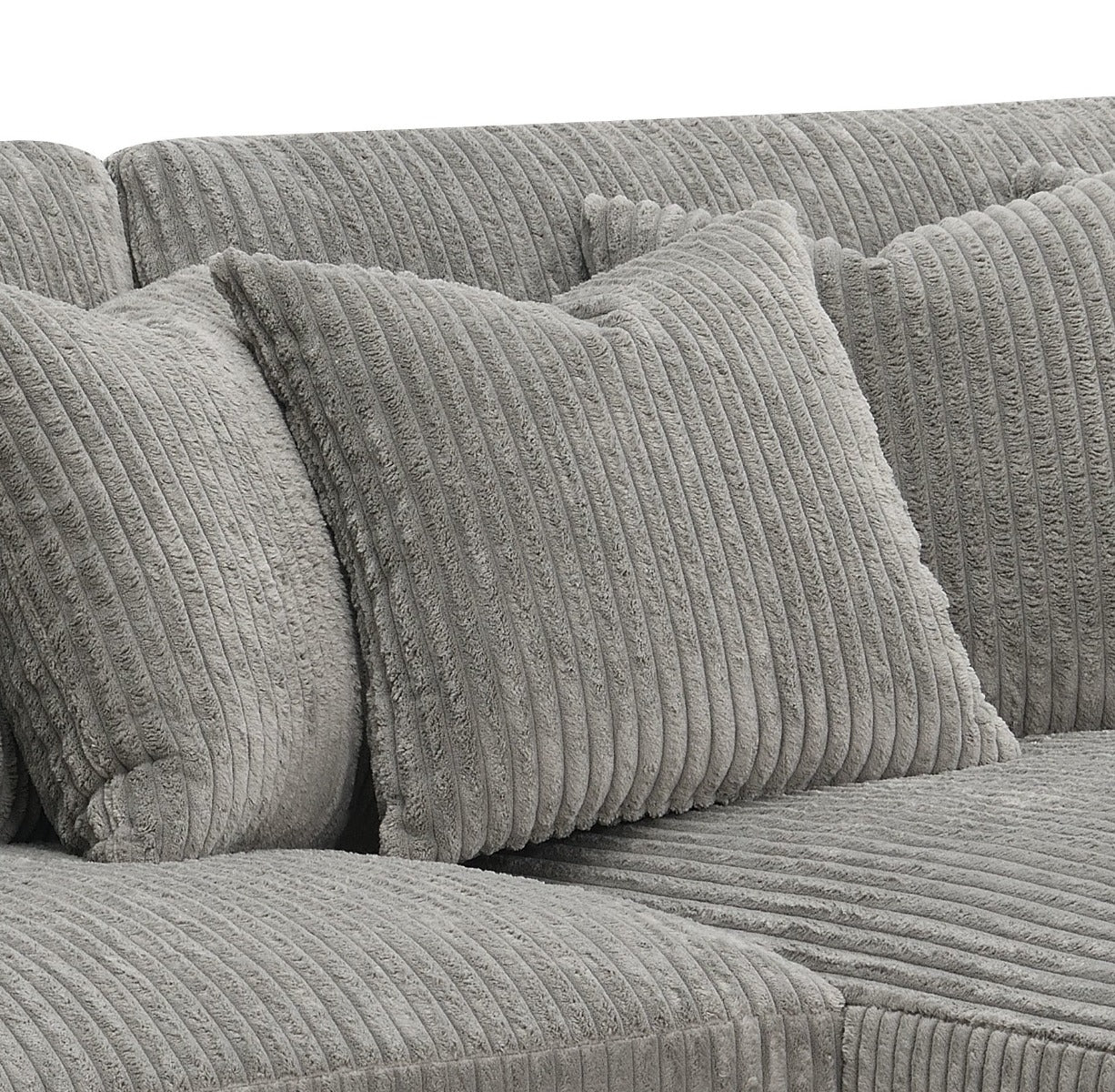 Tavia Gray Sectional Sofa W/6 Pillows - Ornate Home