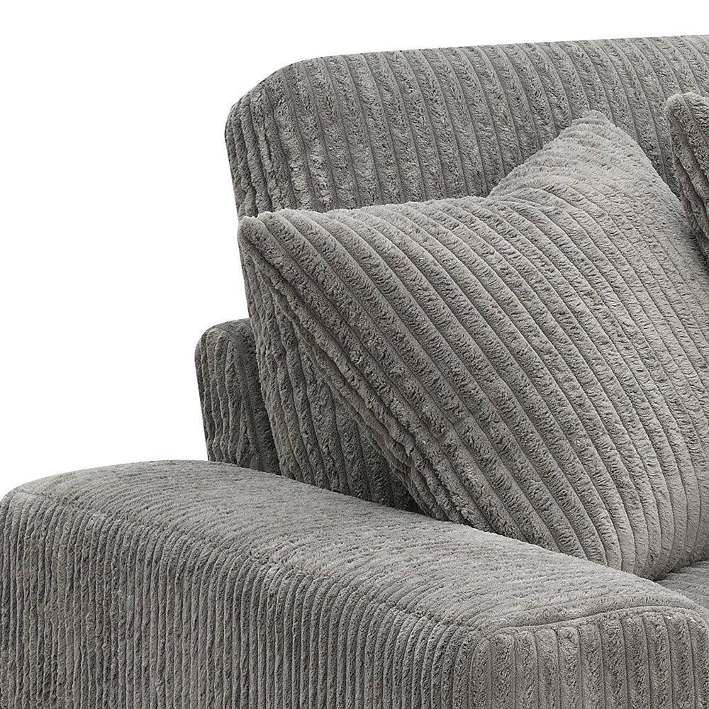 Tavia Gray Sectional Sofa W/6 Pillows - Ornate Home