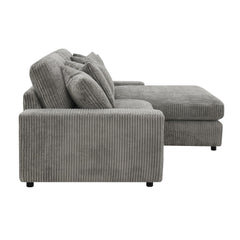 Tavia Gray Sectional Sofa W/6 Pillows - Ornate Home