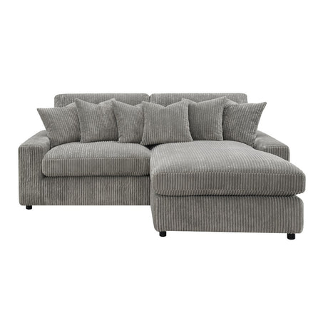 Tavia Gray Sectional Sofa W/6 Pillows - Ornate Home