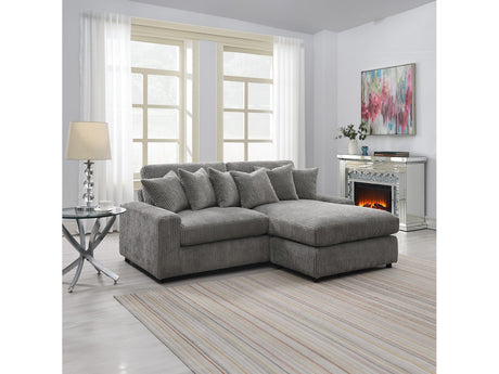 Tavia Gray Sectional Sofa W/6 Pillows - Ornate Home