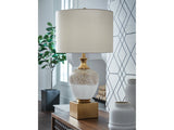 Tavisburg Brown/White/Gold Table Lamp - Ornate Home