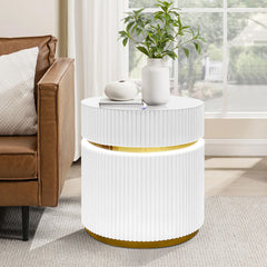 Tavita White 19.5" Round Side Table - Ornate Home
