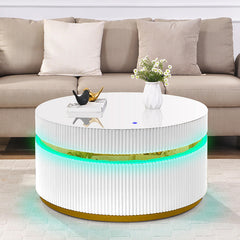 Tavita White 39" Round Coffee Table - Ornate Home