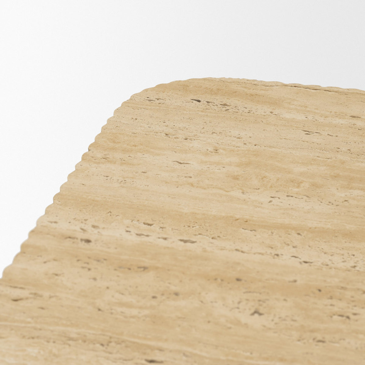 Tavora Beige Ribbed Square Travertine Coffee Table