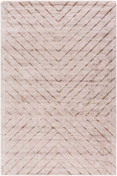 Tavran Taupe Subtle Linear Texture Cottage Farmhouse Viscose Handmade Area Rug - Clearance - Ornate Home
