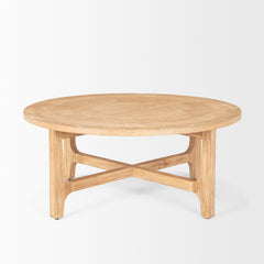 Taylin Light Brown Wood Round Coffee Table - Ornate Home