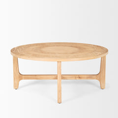 Taylin Light Brown Wood Round Coffee Table - Ornate Home