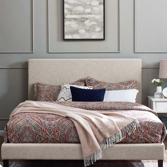 Taylor Beige Upholstered Linen Fabric Full / Queen Headboard - Ornate Home