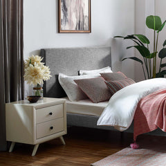 Taylor Light Gray Upholstered Linen Fabric Full / Queen Headboard - Ornate Home