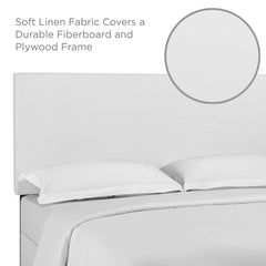 Taylor White Upholstered Linen Fabric King and California King Headboard - Ornate Home